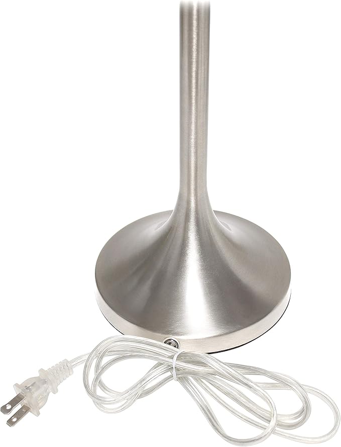 Simple Designs LT1076-BND Tapered Fabric Drum Shade Table Lamp, Brushed Nickel and Polka Dot(Pack of 4)