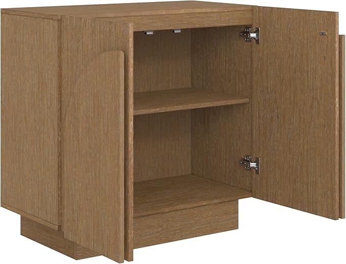 Nathan James Iris Mid-Century Modern Wood Accent Cabinet Sideboard Credenza TV Stand with Arched Cabinet Doors and Adjustable Shelves for Kitchen or Living Room, Set of 4