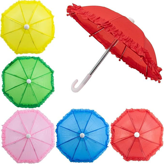 Framendino, 5 Pack 11 Inch Mini Umbrella for Home Photography Props Decoration Outdoor Plants Assorted Rainbow Colors