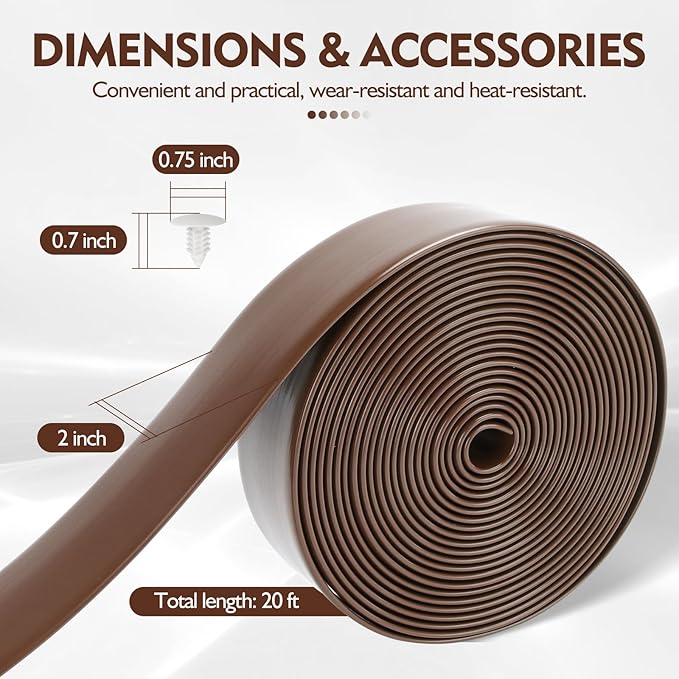 LukLoy 2" Wide 20ft Long Vinyl Straps for Patio Chairs Repair DIY + 20 Rivets, Replacement Straps for Lawn Chairs Patio Garden Balcony Outdoor Lounge Dining Furniture Repair, Brown