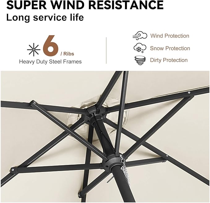 7.5FT Outdoor Patio Umbrella - Table Umbrella Waterprool UV Protection, Sombrillas de Patio with Push Button Tilt, Sun Umbrella for Pool, Porch, Garden, Deck, Backyard (Ivory)