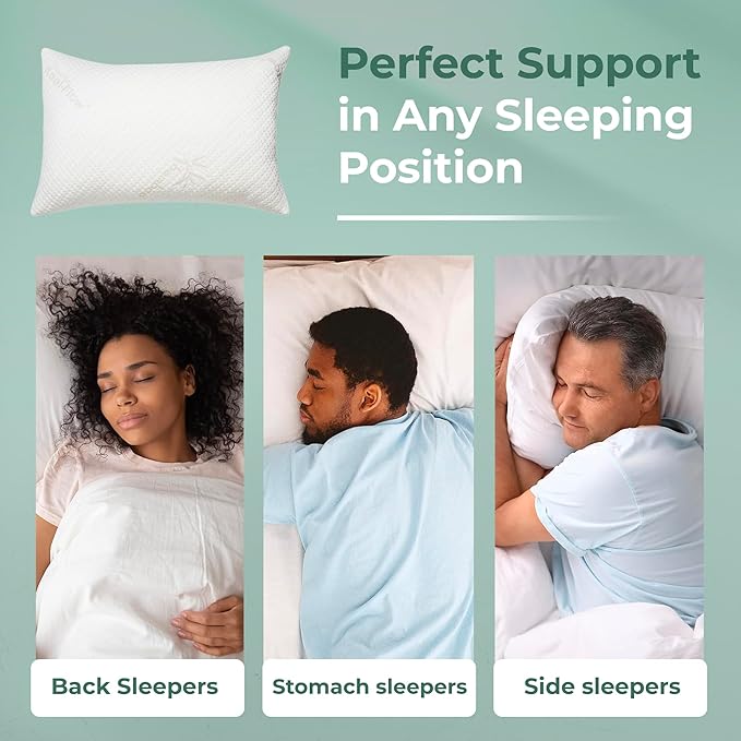 Snuggle-Pedic Shredded Memory Foam Pillow - The Original Cool Pillows for Side, Stomach & Back Sleepers - Sleep Support That Keeps Shape - College Dorm Room Essentials for Girls and Guys - King
