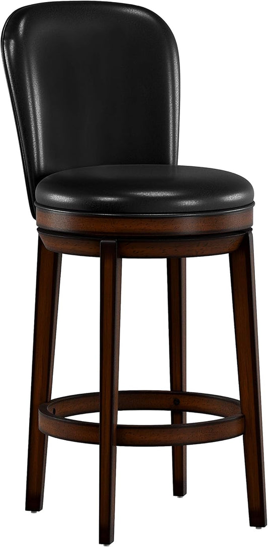 Hillsdale Victoria Wood Bar Height Swivel Stool, Dark Chestnut