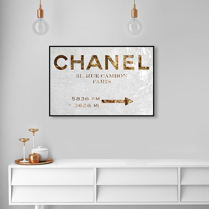 The Oliver Gal Artist Co. Contemporary 24 in x 36 in Paris Couture Luxury Framed Canvas Wall Art Bedroom Gold