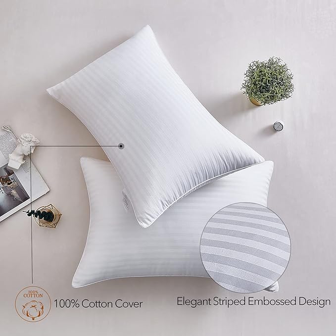 Acanva Bed Pillows for Sleeping 2 Pack with Luxury Hotel Quality, Super Plush 3D Fiber Filling, Top-end Microfiber Cover for Side Stomach Back Sleepers