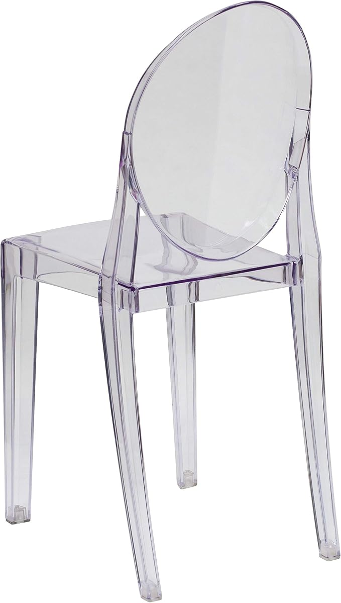 Flash Furniture Murray Indoor/Outdoor Ghost Accent and Dining Chairs, Stackable Transparent Restaurant Chairs, Set of 4, Transparent Crystal