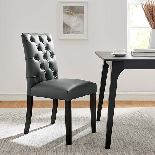 Modway EEI-3472-GRY Duchess Dining Chair Vinyl Set of 2, Gray