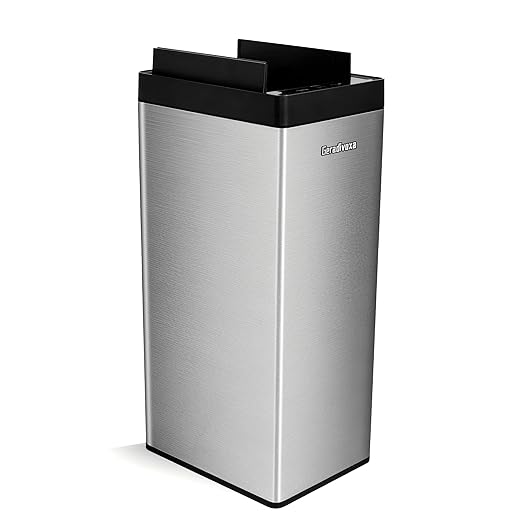 8 Gallon Smart Sensor Trash Can for Kitchen, 30L Matte Stainless Steel Butterfly Lid Bin with Vacuum Auto-Bagging Technology