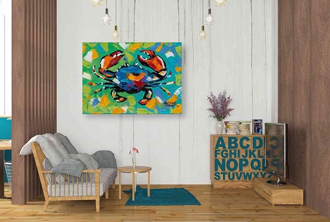 Epic Graffiti 'Seaside Crab II' by Carolee Vitaletti, Canvas Wall Art, 34"x26"