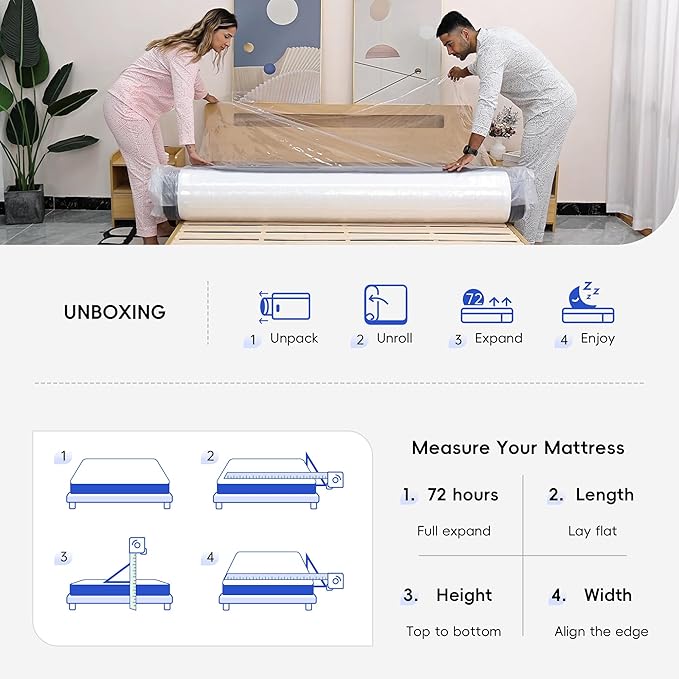 Twin Mattress, 12 Inch Hybrid Memory Foam Mattress in a Box, Pressure Relief for Back Support, Medium Firm, Individually Pocket Springs, 100-Night Trial & CertiPUR-US Certified, Twin Size, White