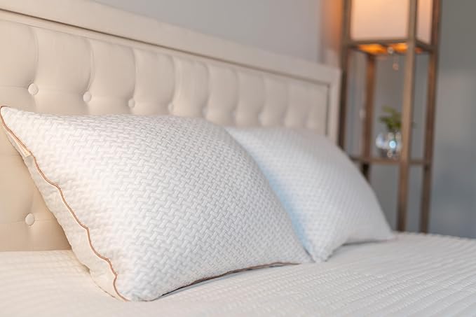 AMBERSTAR Memory Foam Pillow - Adjustable Loft, Cooling & Cozy Dual-Sided Cover, Perfect for Side, Back & Stomach Sleepers (1)