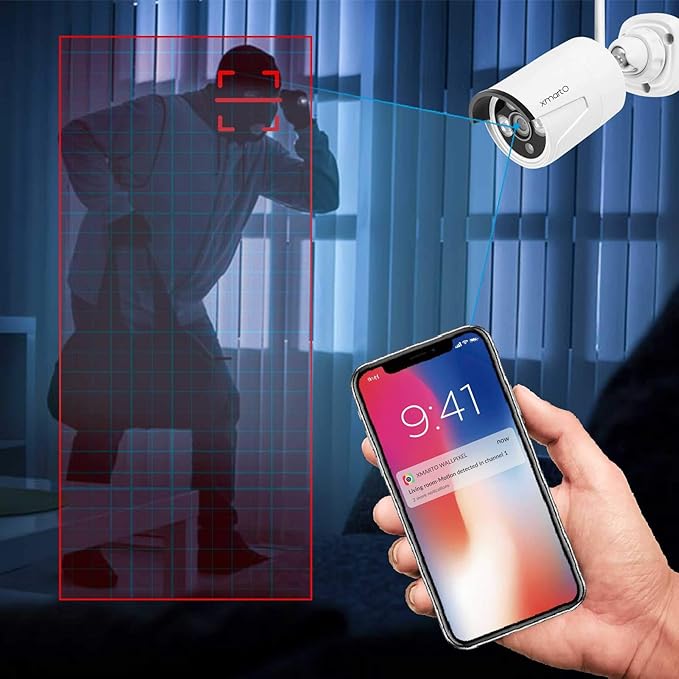 xmartO WB2024-W 3MP WiFi Home Security Camera with Built-in Microphone (add-on Camera with 3.6mm Lens and 2K HD Resolution, Works only for NVRs Version 3.0 or Later)