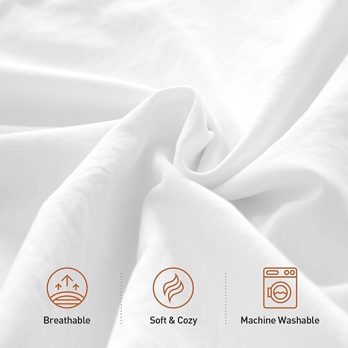Acanva Bed Pillows for Sleeping 2 Pack, Premium Plush Fiber with Removable Breathable Cover Skin-Friendly, Standard, White