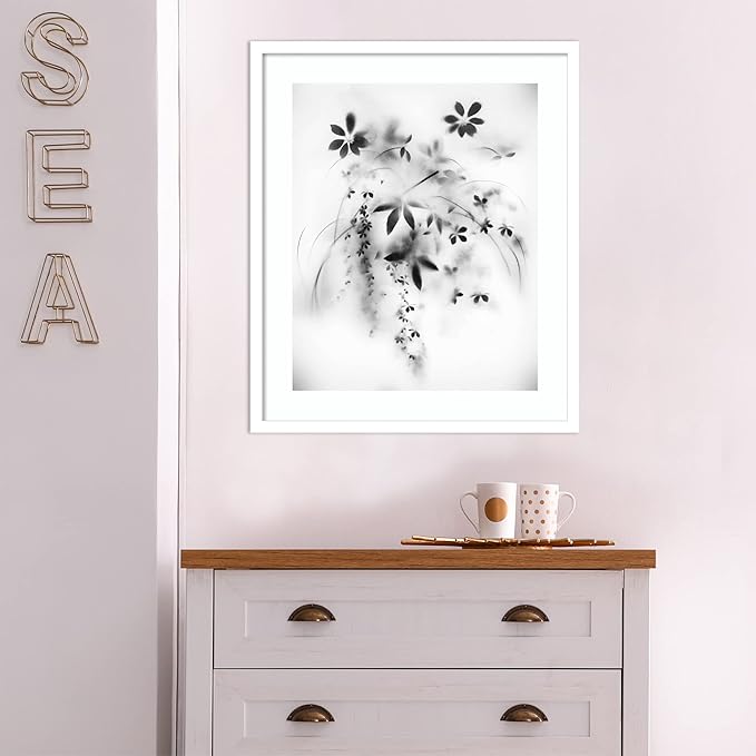 Amanti Art Framed Wall Art Print 25x21 Natural Floral Veil by Teis Albers, Nature Wall Art, Modern Contemporary Decor, Medium Poster Painting Artwork for Living Room, Bedroom, Bathroom, Kitchen,