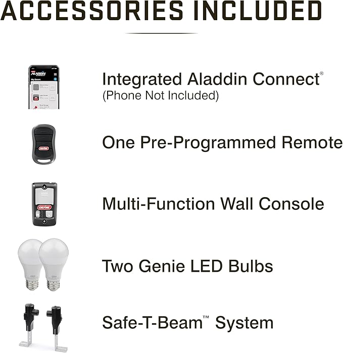 Genie Chain Glide Connect Essentials Smart Garage Door Opener - Reliable Chain Drive Opener With LED Lighting- Compatible with Alexa, SmartThings, Brilliant Smart Home