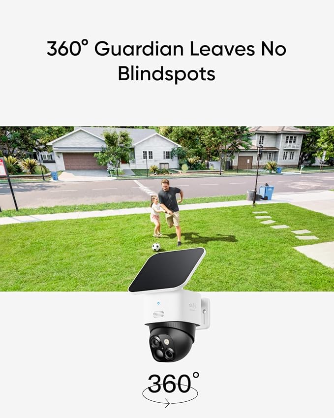 eufy Security Indoor Cam S350 & SoloCam S340(Bundle), Dual Cameras, 4K UHD Security Camera with 8× Zoom, 360° Camera, Baby Monitor, Pet Camera, Human/Pet Detection, AI Tracking