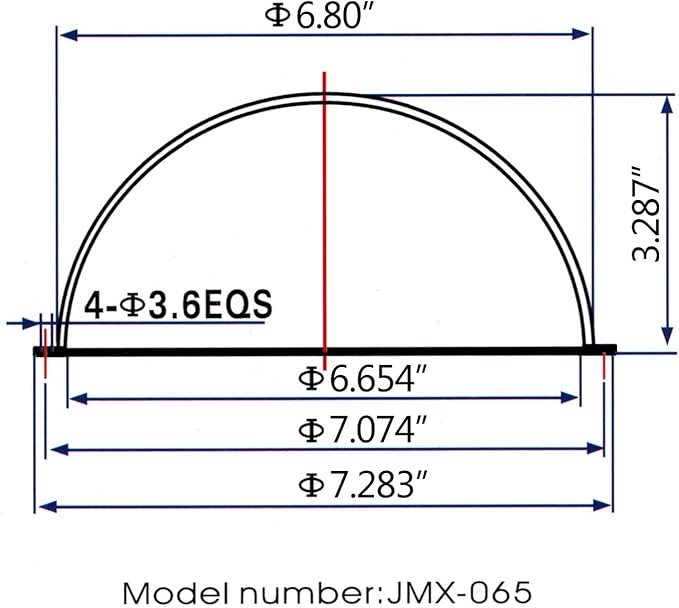 JMX Acrylic/PC CCTV Replacement Clear Camera Dome Cover Security Camera Housing Pet Dog Fence Window Skylight Window (6.5 Inches, Transparent)