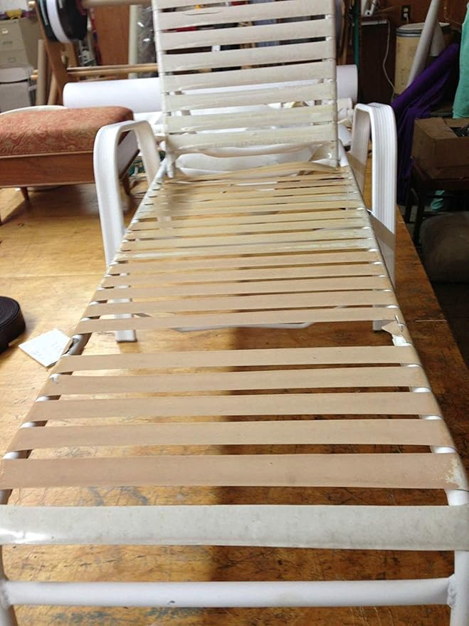 1.5" Vinyl Straps for Patio Chairs Repair Kit Lounge Strapping Outdoor Patio Furniture Repair 20' Matte Finish (Driftwood) + 20 Rivets