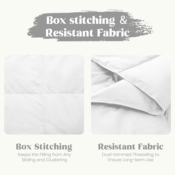 puredown® Soft Feather Down Blanket Lightweight Packable Down & Feather Fill Blanket for Indoor and Outdoor Use, Queen Size Blankets, 88"X90", Pure White