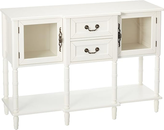 Kings Brand Furniture Wood Buffet Sideboard Cabinet Console Table, Cream White