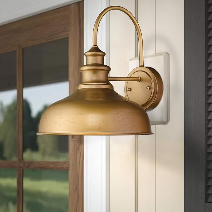 zeyu Modern Barn Lighting, 11 inches Barn Light Fixture Indoor in Hand-Painted Gold Finish, 02A390 AG