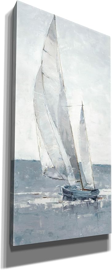 Epic Graffiti "Grey Seas I by Ethan Harper, Canvas Wall Art, 30"x60"