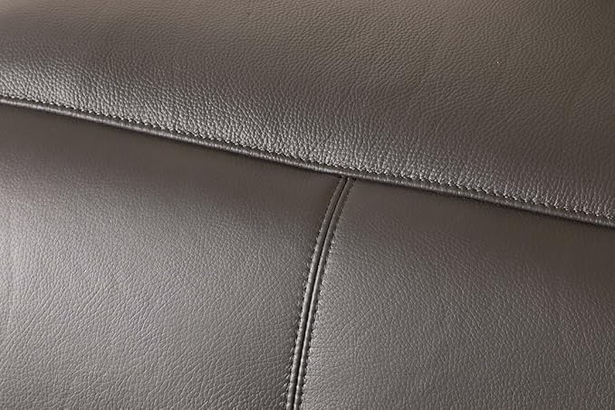 BlackJack Furniture Venice Top Grain Italian Leather Power Recline Loveseat Sofa - 93" Theater Seating Modern Couch for Living Room Apartment Home with Adjustable Headrests & USB Port, Dark Grey