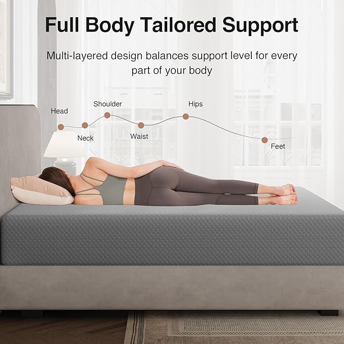 Novilla Twin Size Mattress, 12 Inch Memory Foam Mattress Twin for Cool Night Sleep & Pressure Relief, Thermally Balanced Foam Mattresses For Heat Dissipation, CertiPUR-US Certified Mattresses in a Box