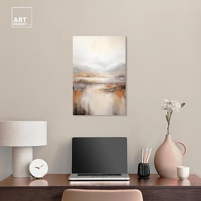 Art Remedy Natural Cascades Canvas Muted Abstract Wall Art, Gallery Wrapped, 16" x 24"