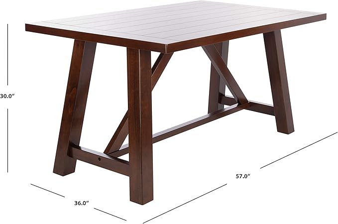 SAFAVIEH Home Collection Ainslee Brown Rectangle Dining Table