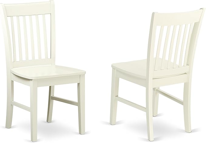 East West Furniture NDNO3-LWH-W 3 Piece Dining Room Table Set Contains a Rectangle Kitchen Table with Dropleaf and 2 Dining Chairs, 30x48 Inch, Linen White