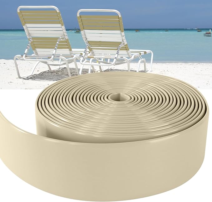 LukLoy 50ft Long Vinyl Straps for Patio Chairs Repair 2" Wide Patio Furniture Replacement Straps, Driftwood