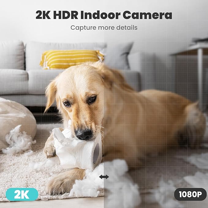 litokam 2 Pack Indoor Security Camera - Black & White