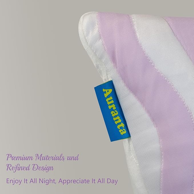Pillows Standard Size Set of 2 - Cooling Shredded Memory Foam Bed Pillows for Sleeping, Adjustable Loft for Side, Back, and Stomach Sleepers, Medium Firm Support with Washable Cover, Mauve
