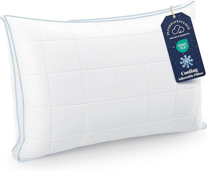 Adjustable Pillows Bed Pillow - Hotel Pillow Queen Size Pillow for Sleeping with 3 Removable Inserts, Assemblable Height & Soft Firm Pillows for Back, Stomach or Side Sleepers, 1 Pack