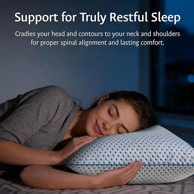 Cooling Pillows King Size Set of 2 for Sleeping, Adjustable Shredded Gel Memory Foam Cool Pillows 2 Pack for Side, Back, Hot Sleeper, Mid-Firm for Neck Pain Relief,Washable Removable Cover,CertiPUR-US