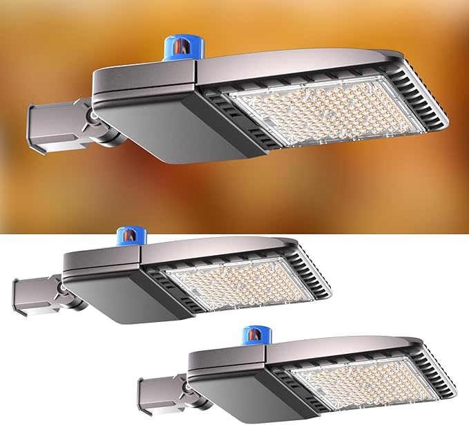 Acohook150W Led Parking Lot Lights Outdoor Commercial Area Street Lighting 5000K 22500LM Eqv.600W HPS Smart Photocell Slipfitter Mount Pole Lights -2Pack
