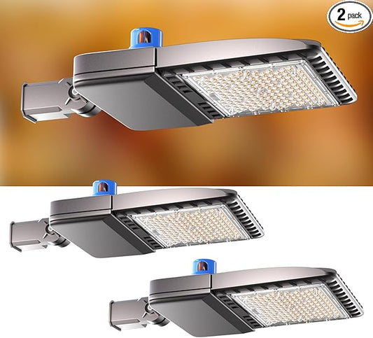 Lightdot ETL 150W LED Parking Lot Lights Outdoor Pole Mount (21000lm Eqv 600W HPS) 5000K IP65 Outdoor LED Parking Lights with Smart Photocell for Parking Lot,Yard,Driveway-2Pack 7Yrs Warranty