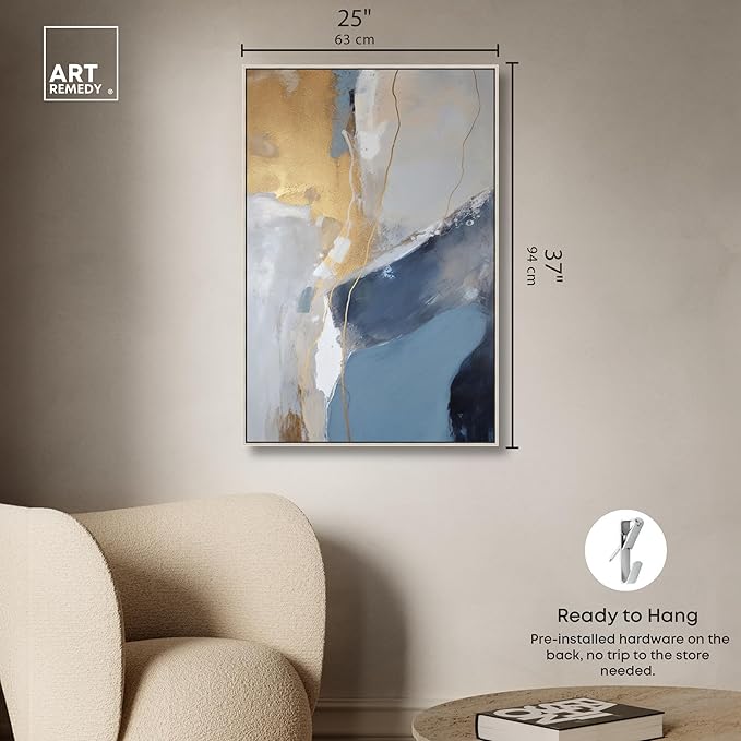 Art Remedy This Close Canvas Timeless Abstract Wall Art, Silver Frame, 24" x 36"