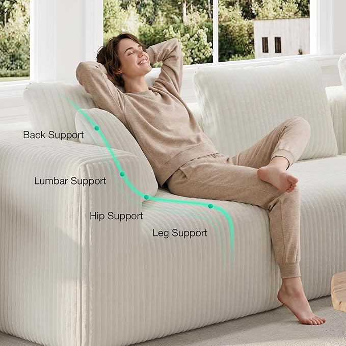 Novilla 70.8" Modular Sectional Sofa, Modern Cloud Sectional Couch with Smarts Coil® Support, Upholstered Boneless Couch for Living Room Apartments Bedroom, No Assembly Required, Beige (Loveseat)