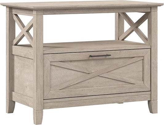 Bush Home 32-inch Nightstand with Drawer, Bedroom Furniture, Key West Collection, Washed Gray