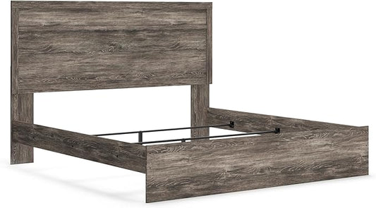 Signature Design by Ashley Ralinksi Vintage King Panel Bed with Metal Slats, Foundation or Box Spring Needed, Gray