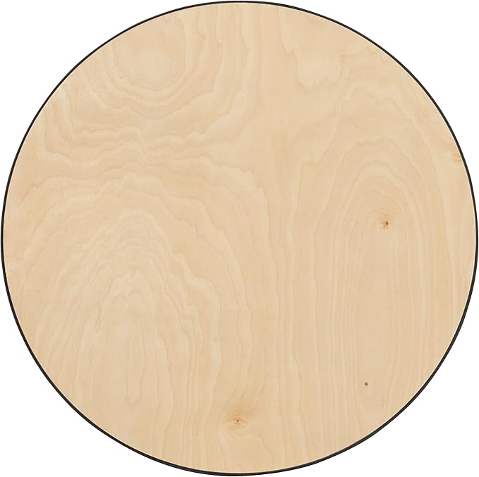 Flash Furniture Lars Set of 5 Commercial Cocktail Tables - Natural Finish Birchwood Tops - 30" Round - Includes 30'' and 42'' Columns - For Indoor/Outdoor Use