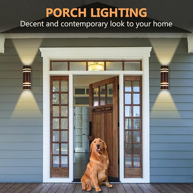 Housen Solutions Outdoor Light Fixture, IP65 Waterproof Exterior Lighting Fixtures, Oil Rubbed Bronze Aluminum Wall Mount Porch Lights, Outdoor Lights for House Garge
