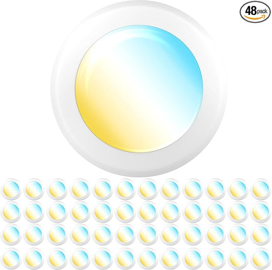 Sunco 48 Pack LED Disc Lights Ceiling 6 Inch, Flush Mount Disk Light, Recessed Can Lighting, 1050 LM, 15W (75W Equivalent), Selectable CCT 3000K/4000K/5000K/6000K/6500K, Dimmable, Damp Rated ETL.