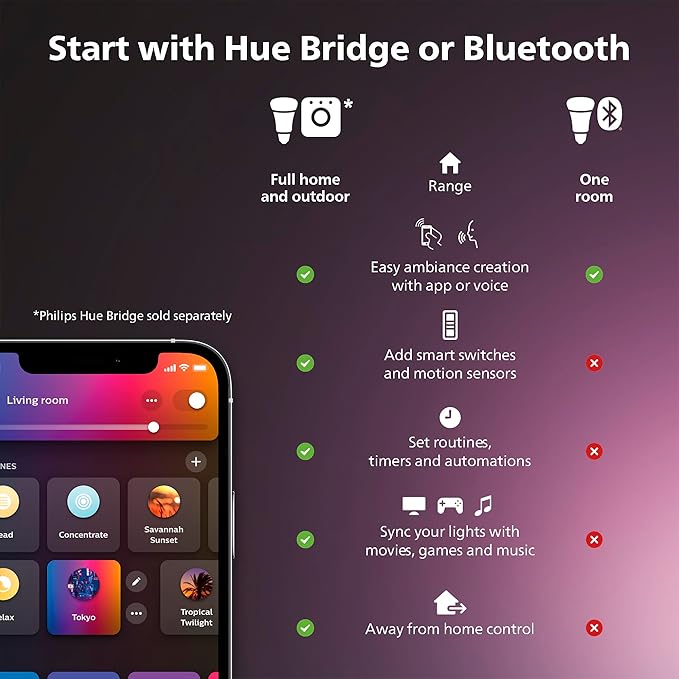 Philips Hue Ensis Smart LED Pendant Light White, Two Light Sources, White & Color Light, Bluetooth Compatible, Voice Control with Alexa, Apple Home & Google Assistant