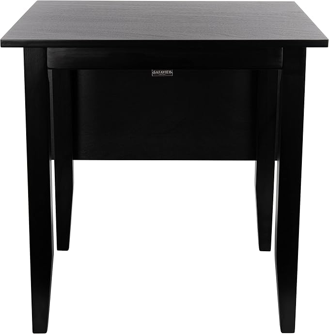 SAFAVIEH Home Collection Miliano Matte Black Drop End Leaf Dining Room Table DTB1404A