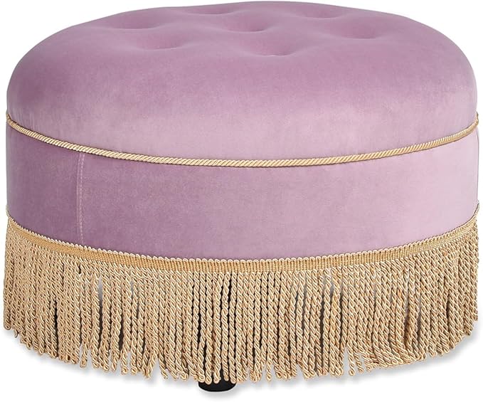 Jennifer Taylor Home Yolanda 24" Round Upholstered Accent Ottoman