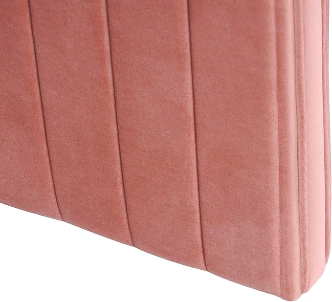 Spatial Order Modern Channel Tufted Velvet Ottoman | Spatial Order Home Décor | Ottoman for Living Room & Bedroom - Blush Pink