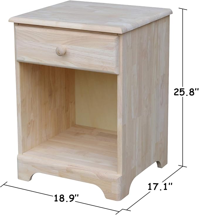 IC INTERNATIONAL CONCEPTS Nightstand Unfinished